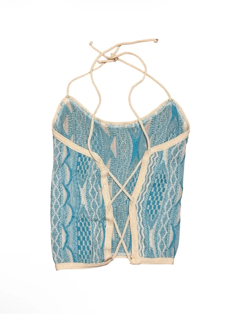 vintage COOGI Australia 3D textured knit halter  top